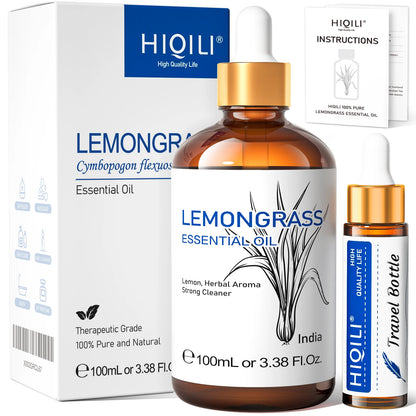HIQILI Therapeutic Grade Essential Oil 100ml for Massage Relaxation Air Freshener Bergamot Peppermint Vanilla Chamomile Thyme