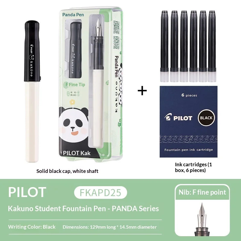 PILOT Fountain Pen Lightweight Barrel SMILEY Cute Panda Nib/Cap Practice Pen Business School Journaling Gift Japanese Stationery