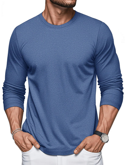 MAGCOMSEN Men's Long Sleeve T-Shirt Cotton Crew Neck T-Shirt Casual Light Work Spring and Autumn Tops