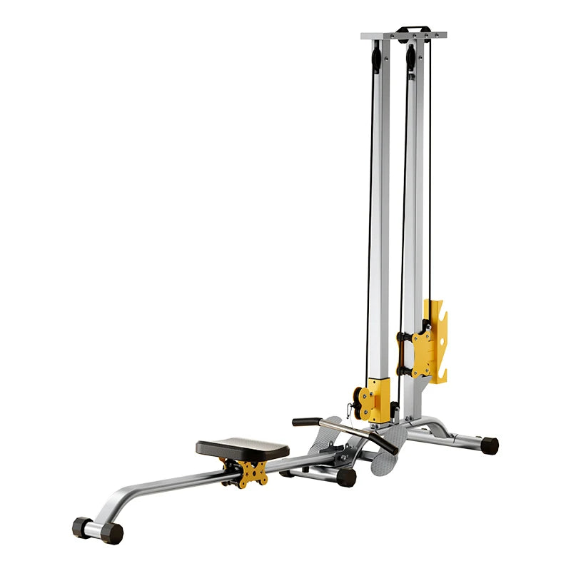 Multi-purpose LAT Pull Down Machine with High & Low Pulleys Rowing Machine100KG with LAT and Low Row Bars for Muscle Training