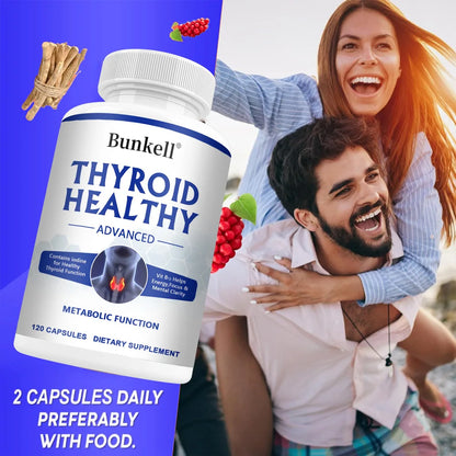 Thyroid Support Supplement for Women and Men, with Iodine, B12 and L-Tyrosine, Supports Hormone Health, Energy and Metabolism