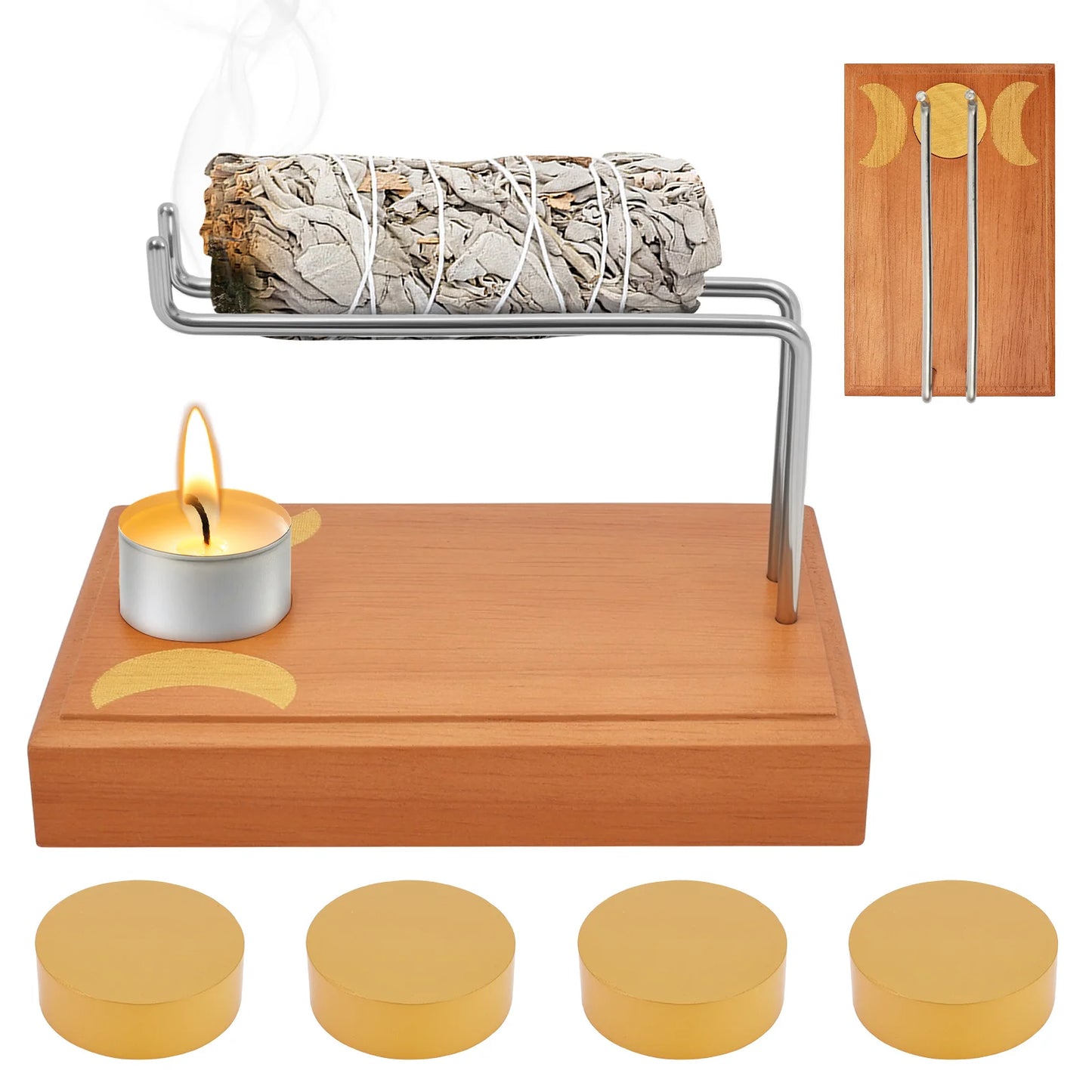 Palo Santo Incense Sage Holder Incense Sticks Candle Holder Natural Wood Burner Yoga Meditation Spirituality Thanksgiving Gift