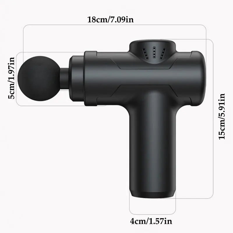 Sports fitness fascia gun 4 kinds of massage head can be changed 6 gear adjustable 6MM deep massage impact mini fascia gun