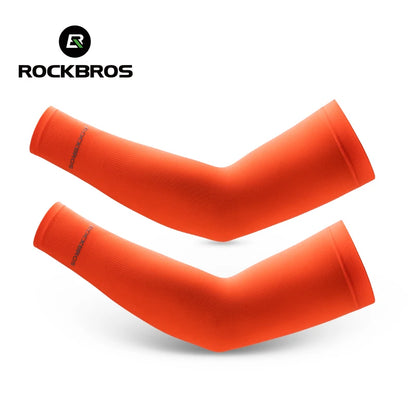 ROCKBROS Arm Sleeves Ice Silk Sports Cycling Arm Sleeves Cover Sun UV Protection Breathable Outdoor Running Fitness Equipment