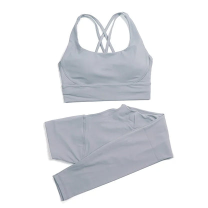 TRY TO BN Yoga Set Fitness Sports Bra Naked Leggings Women's Tracksuit Sportwear Breathable Workout Two Pieces Suit Gym Clothing