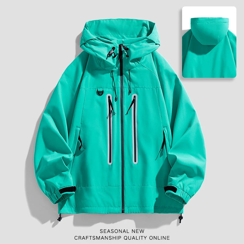 CHRLCK Unisex Hiking Jackets Waterproof Reflective Windbreaker Men Outdoor Camping Trekking Fishing Jacket Windproof Coat Women
