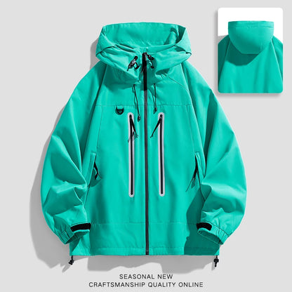 CHRLCK Unisex Hiking Jackets Waterproof Reflective Windbreaker Men Outdoor Camping Trekking Fishing Jacket Windproof Coat Women