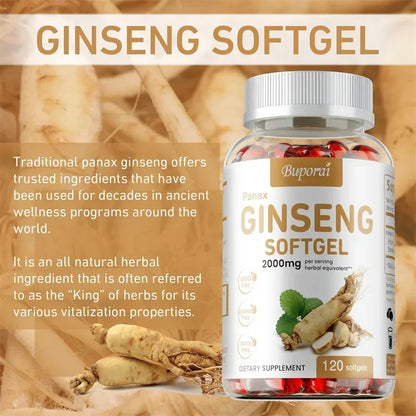 Red Korean Ginseng Supplement for Men - Extra Strength - Energy, Focus, Productivity & Performance