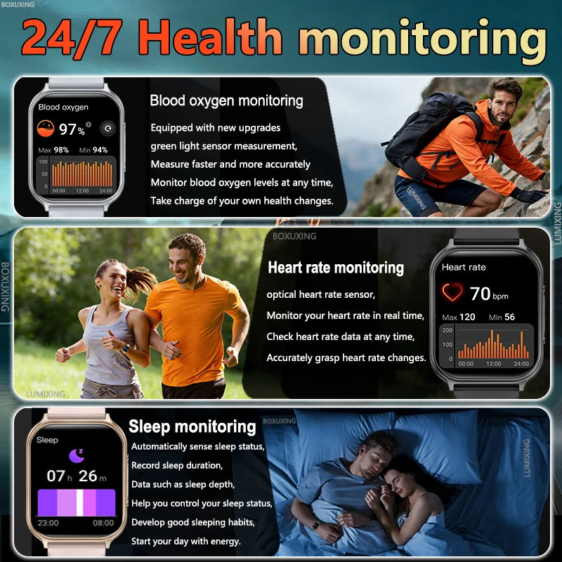 2026 New Smartwatch Women Sports Fitness Track IP68 Waterproof Heart Rate GPS Track Bluetooth Call Ladies Fashion Smartwatch Men