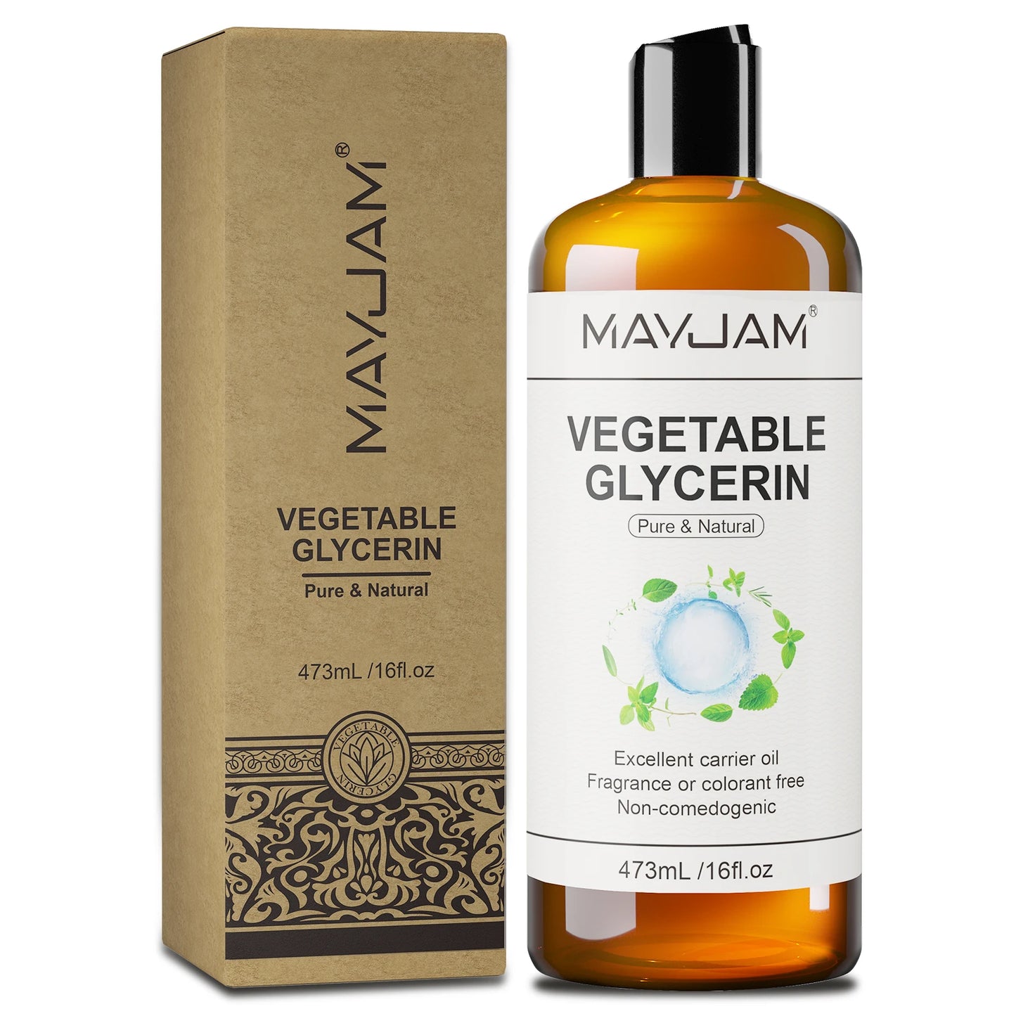 MAYJAM Vegetable Glycerin Castor Grapeseed Jojoba Coconut Carrier Oil For Face, Hair, Skin & Nails Moisturizing Body Massage