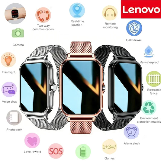Lenovo New Smart Watch for Men Women Gift Sports Fitness Full Touch Screen Watch Bluetooth Call Digital Smartwatch 2026