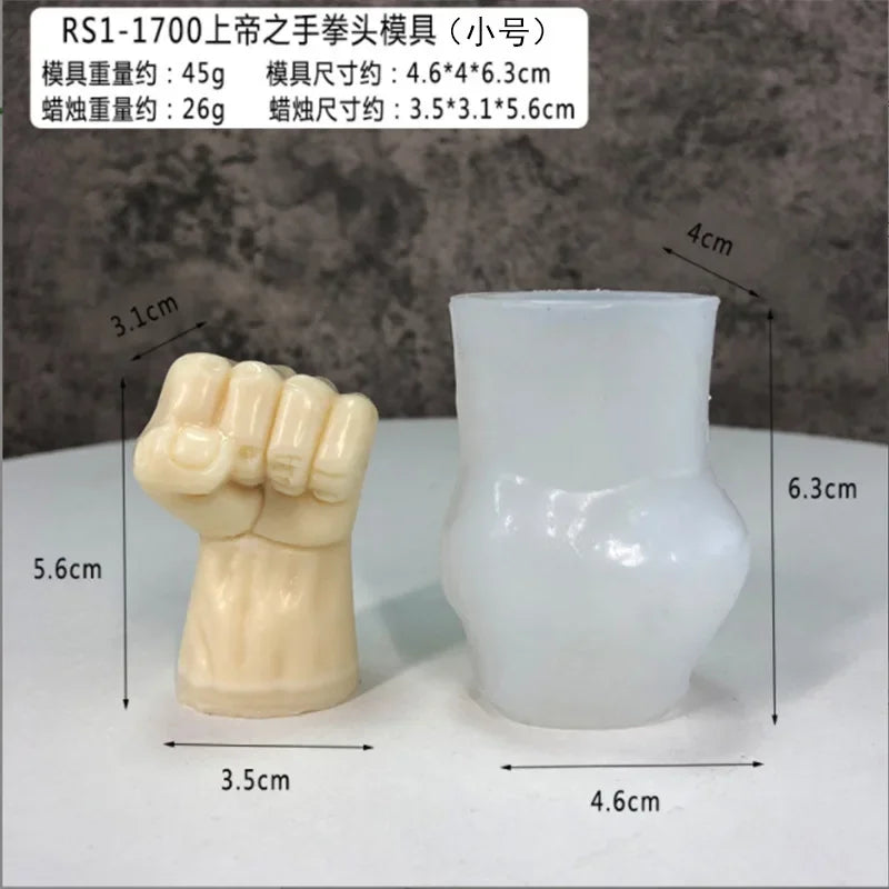 Gesture Candle Mold Diy Aromatherapy Plaster Thumbs Up Victory Bier Middle Finger Cake Silicone Mould Epoxy Candle Making Molds