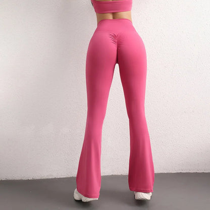 TRY TO BN Flare Scrunch Leggings Yoga Pants Fitness Workout High Waist Sports Leggings Push Up Tights Women Gym Outfits Clothing