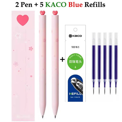 KACO Cute Pink SAKURA Gel Ink Pen Set,0.5mm Smooth Writing Sinature Pens Girls Box Gift for School Office Journaling