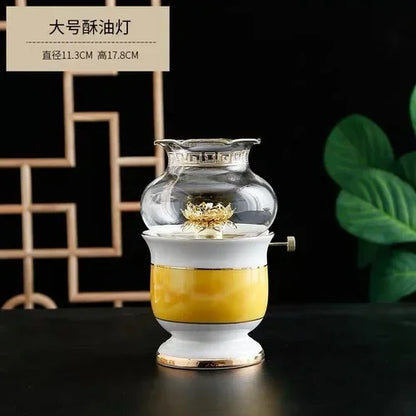 Incense burner for Buddha, household, indoor, ceramic, large incense burner, Buddhist utensils, holy water cup, incense burning