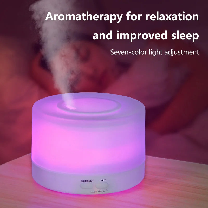 700ml Large Capacity Wood Grain Aromatherapy Humidifier Intelligent  Fog Aromatherapy Diffuser Colorful Night Light Air Purifie