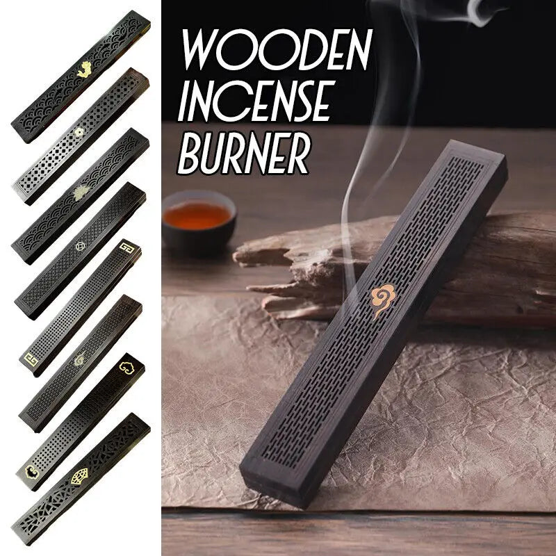 New Wood Aromatherapy Incense Stick Holder Hollow Incense Burner Censer Box Line Incense Burner Handmade Decoration Craft Gifts