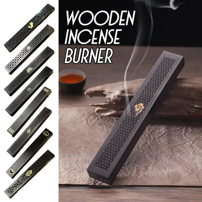 New Wood Aromatherapy Incense Stick Holder Hollow Incense Burner Censer Box Line Incense Burner Handmade Decoration Craft Gifts