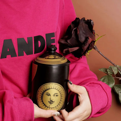 Nordic Retro Face Ceramic Jar Storage Bottle Aromatherapy Candle Cup Shaped Face Tea Jar Storage Box Container Crafts Decoration