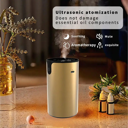Portable Double Nozzle Essential Oil Diffuser USB Powered Waterless Aromatherapy Humidifier with 7 Colors LED Light Air Scent Pe