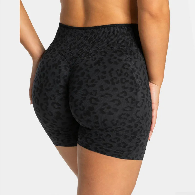 Women's Leopard Print High Waisted Yoga Shorts Fashion Comfortable Quick-dry Tight Ventilate Hip Lift Multi Style Fitness Shorts