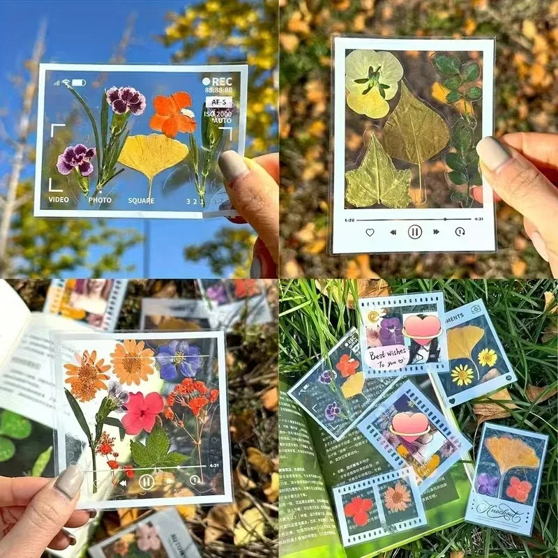 20PCS Clear Plastic Bookmark for Pressed Flowers Leaves DIY Craft Kit Gift for Reader Nature Lovers Journaling School Office Art