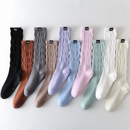 Yoga Socks Knitted Cotton Breathable Indoor Floor Dance Sports Socks Professional Silicone Anti-slip Gym Fitness Pilates Socks