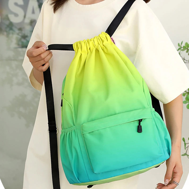 Strap Pocket Drawstring Backpack Waterproof Bag Large Capacity Colorful Backpacks Outdoor Sports Fitness Travel Bag Dropshipping