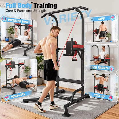 Power Tower Pull Up Bar Station, 450LBS Stable Power Tower Training HeavyDuty Fitness Equipment for Home Gym