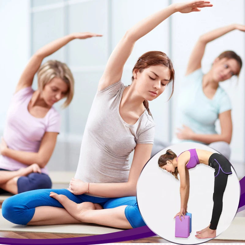 2pcs EVA Yoga Blocks 1pcs Cotton Yoga Strap Stability Blocks Yoga Strap Set for Yoga Pilates Meditation