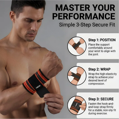 VBOSI Adjustable Wrist Wraps Support for Gym Weightlifting, Breathable Brace for Carpal Tunnel Tendonitis Pain Relief