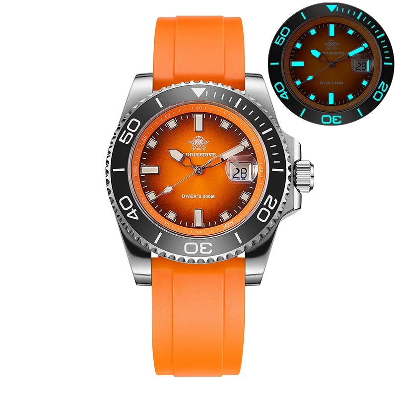 ADDIESDIVE New 41mm Men Watch Diving 200m Waterproof  AD2089 Top Brand Diver Wristwatch Stainless Steel Luminous Leisure Watch