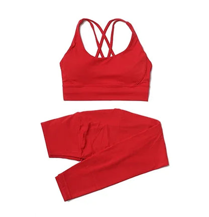 TRY TO BN Yoga Set Fitness Sports Bra Naked Leggings Women's Tracksuit Sportwear Breathable Workout Two Pieces Suit Gym Clothing