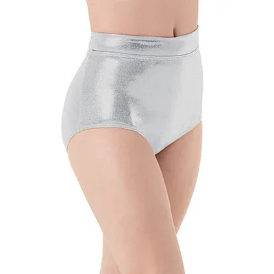 Speerise Women Mid Waist Metallic Shorts For Adults Ballet Performance Dance Bottoms Basic Booty Shorts Fitness Underpants Girls