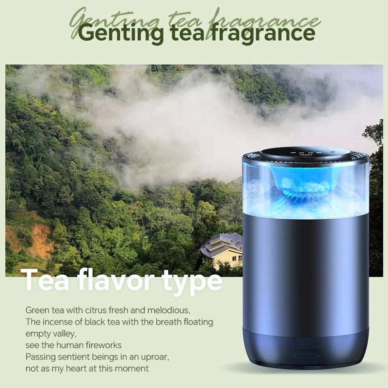 Smart Induction Car Aromatherapy Diffuser Auto On/Off Mist Maker Fogger Portable USB Rechargeable Fragrance Diffuser with Light