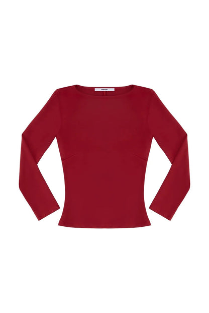Tank cherry red long-sleeved T-shirt tight multi-color high-elasticity base layer cleanfit top