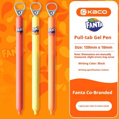 KACO Fanta/Coca-Cola Pull Tab Gel Pen,0.5mm Black Ink,Novelty Relieve pressure Writing Pen For Journaling,Office and School Use