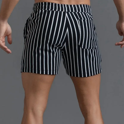 Men Clothing 2026 New Cotton Sports Shorts Men's Quarter Pants Vertical Stripe Couple Pants Fitness Running Casual Mens Shorts