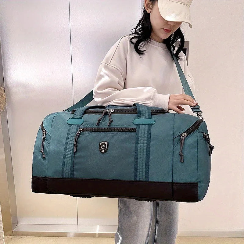 Large Capacity Travel Bag Weekender Overnight Duffle Bags with Compartment Sports Fitness Bags for Camping Outdoor Activities