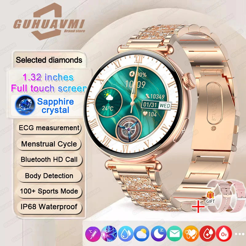 New Smart Watch For Women Gift Full Touch Screen Sports Fitness Watches Bluetooth Calls Digital Female health Smartwatch Ladies