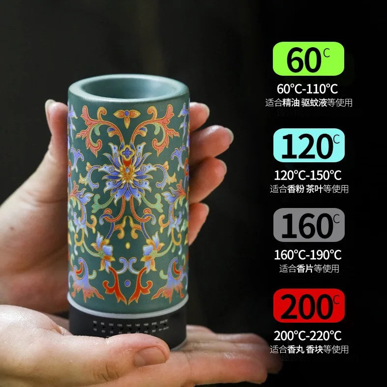 Electronic Incense Burner Enamel Ceramics Charge At Regular Time Temperature Regulation Incense Burner Ornament Gift Box