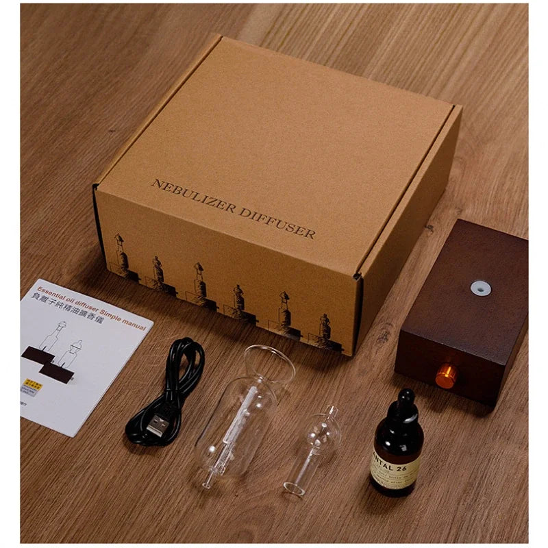 Rechargeable Portable Aroma Diffuser Vintage Tungsten Filament Lamp Aromatherapy Machine Humidifier Lighting Sandalwood Pure