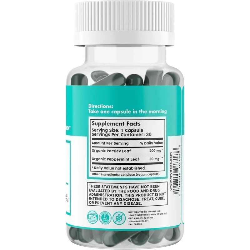 Chlorophyll Capsules - Natural Plant-based Daily Supplements Containing Herbal Ingredients - Plant-based Capsules