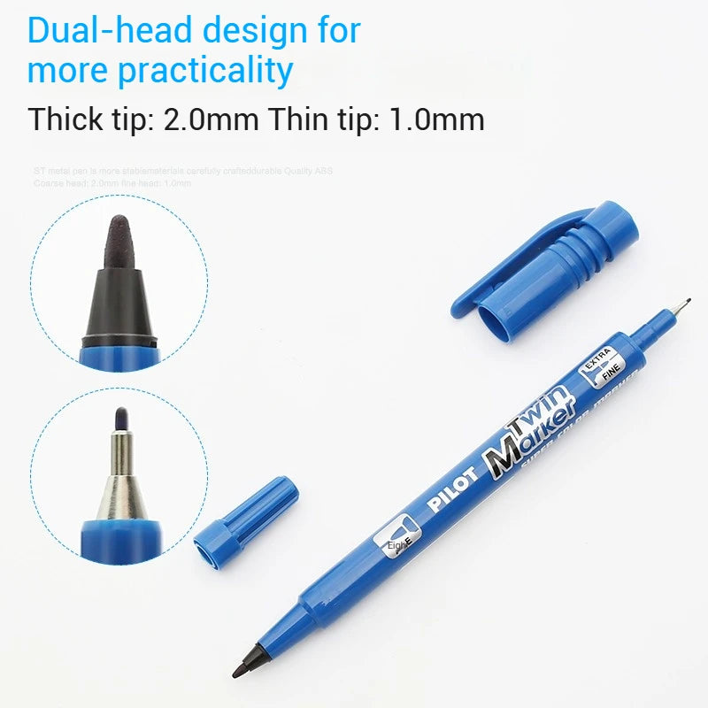 Pilot SCA-TM Dual-Tip Marker,Water-Based Vibrant Quick-Drying Twin-Tip Permanent Ink Pens for Journaling,Scrapbooking&DIY Crafts