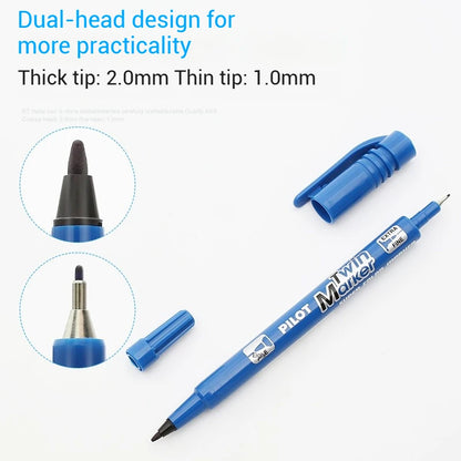Pilot SCA-TM Dual-Tip Marker,Water-Based Vibrant Quick-Drying Twin-Tip Permanent Ink Pens for Journaling,Scrapbooking&DIY Crafts