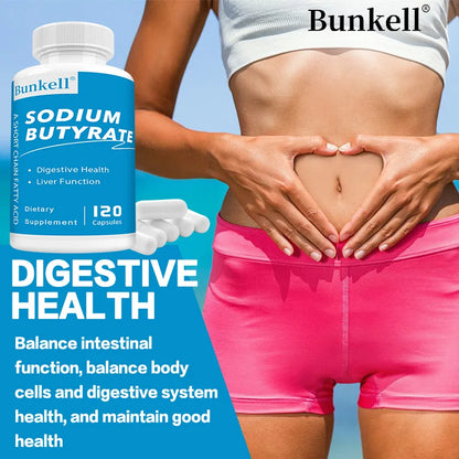 Sodium Butyrate Supplement - Helps Gut Health, Detox and Cleansing of The Liver, Digestive Health,Non-GMO