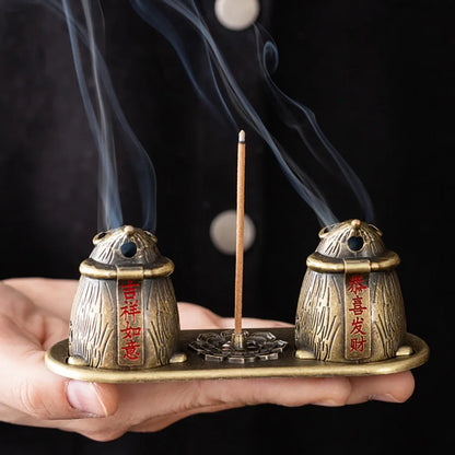 New Chinese Style Incense Burner Zinc Alloy Vertical Indoor Aromatherapy Good Symbolism Accessories Incense Burning Gifts