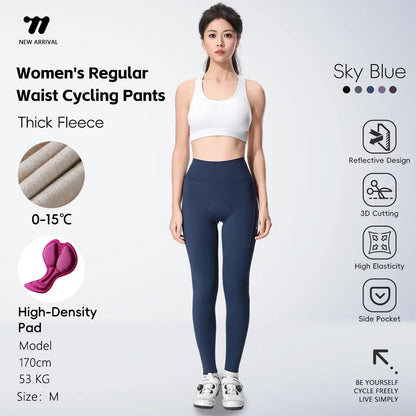 WEST BIKING Cycling Pants Thermal Fleece Women Autumn Winter Bicycle Tights Trousers  Outdoor Sports Fitness Yoga Running Pants