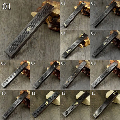 New Wood Aromatherapy Incense Stick Holder Hollow Incense Burner Censer Box Line Incense Burner Handmade Decoration Craft Gifts