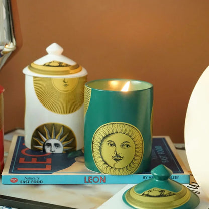 Nordic Retro Face Ceramic Jar Storage Bottle Aromatherapy Candle Cup Shaped Face Tea Jar Storage Box Container Crafts Decoration